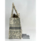 CHRISTIAN DIOR Medium Dior Book Gray Embroidery Tote