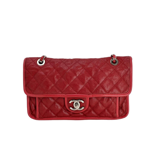 Chanel Caviar Quilted Medium French Riviera Red Flap