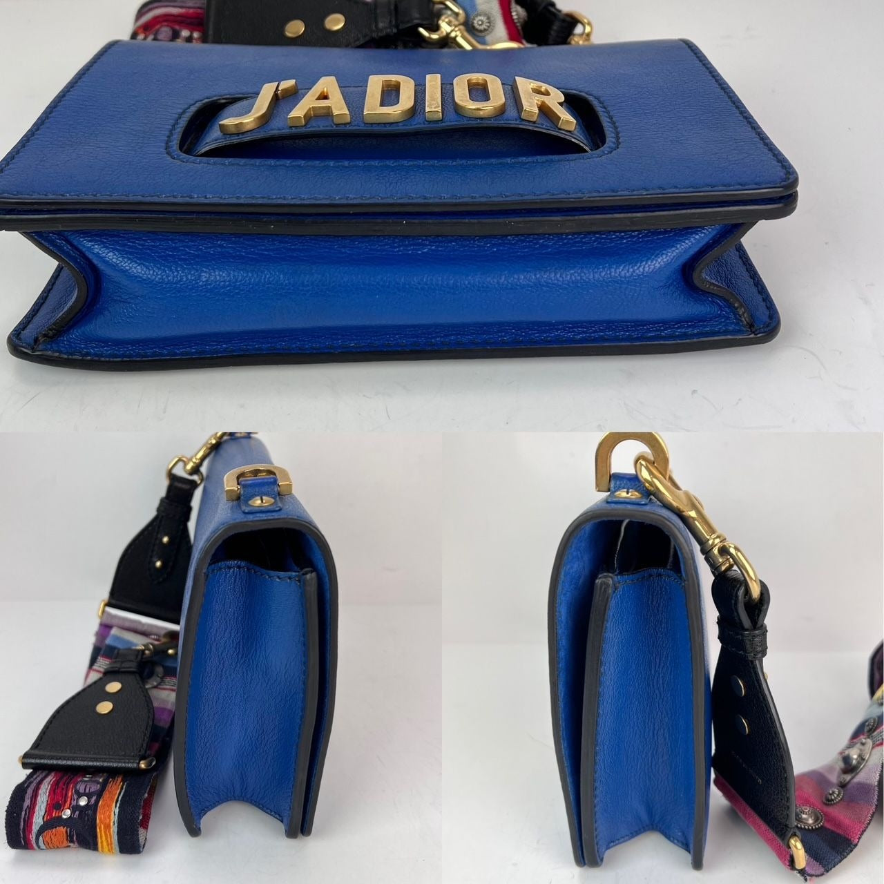 Christian Dior CD J'ADIOR Blue Flap Leather Shoulder Bag