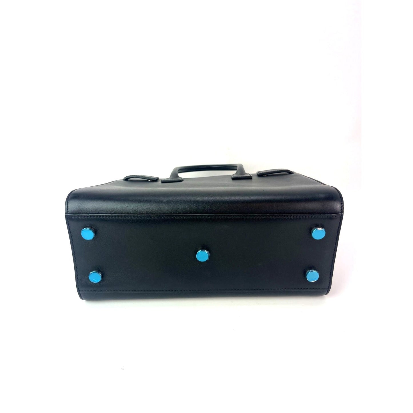 Saint Laurent Sac De Jour Embellished Patches Baby Black Leather Shoulder Bag