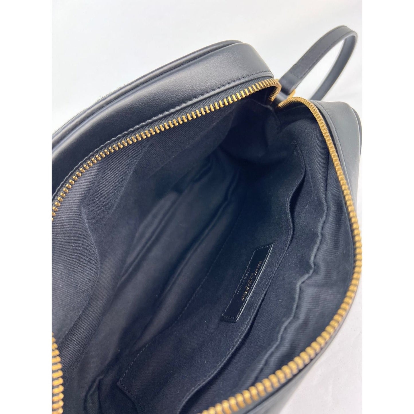 YVES SAINT LAURENT Lou Camera Matelasse Black Suede Crossbody Bag