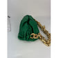 Bottega Veneta Green Chain Leather Pouch Bag  Clutch