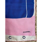 Chanel Silk Pink Black Blue Scarf