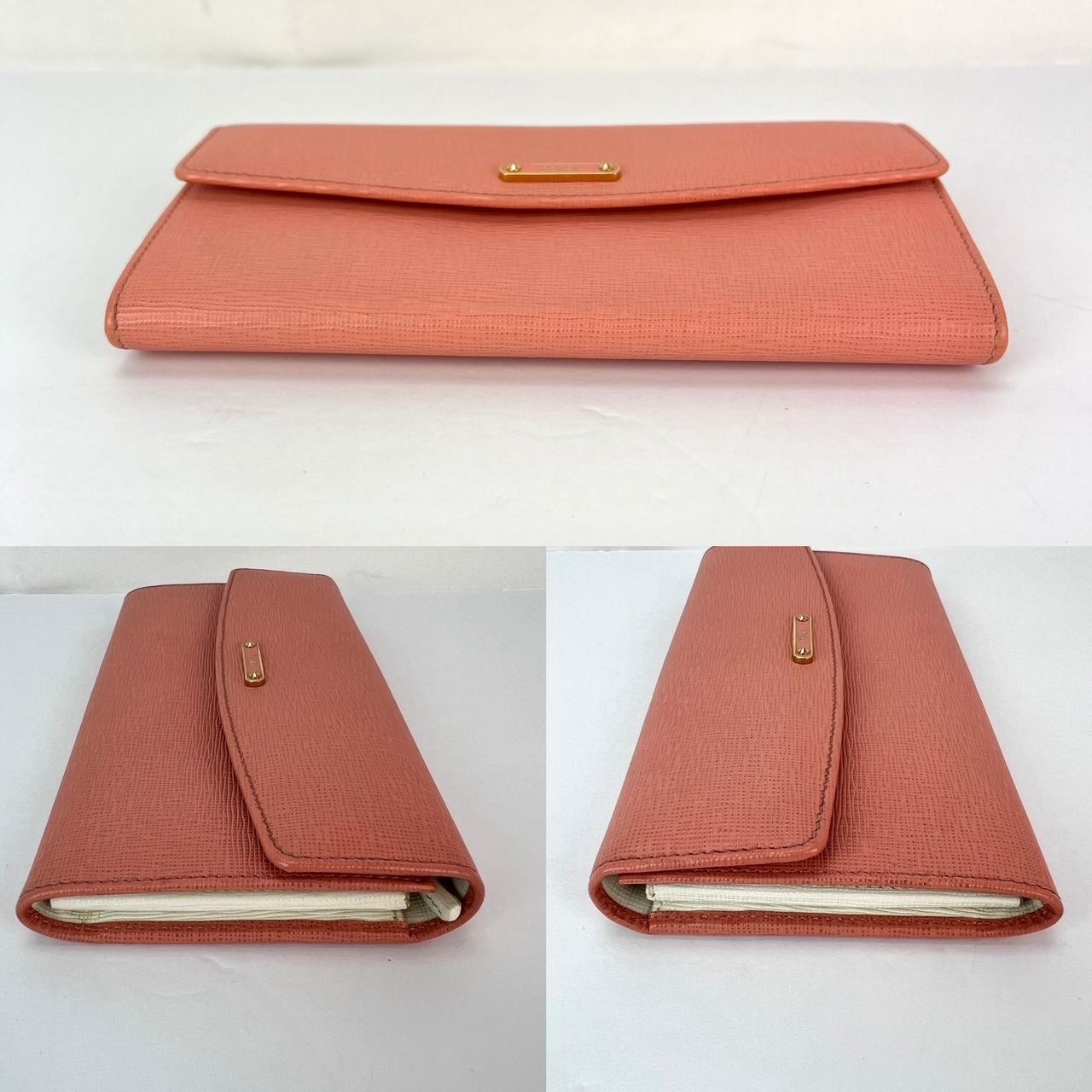 Fendi Continental Pink Leather Wallet Clutch