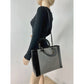 Christian Dior Large Lady Black Patent Leather Canvas Hand Bag