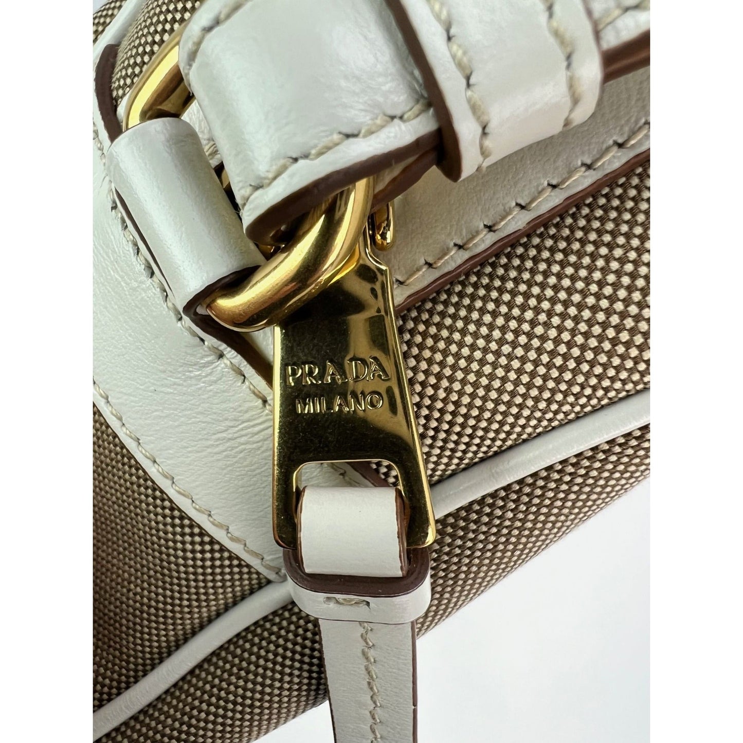 Prada Khaki Canvas Camera Crossbody Bag