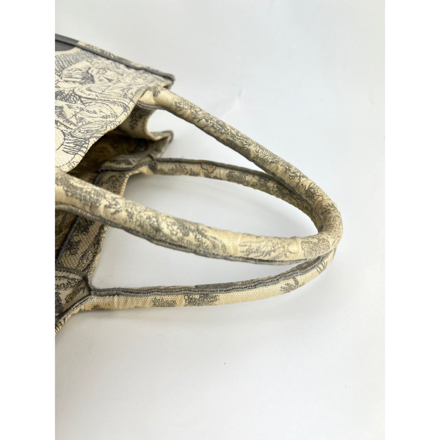 CHRISTIAN DIOR Medium Dior Book Gray Embroidery Tote
