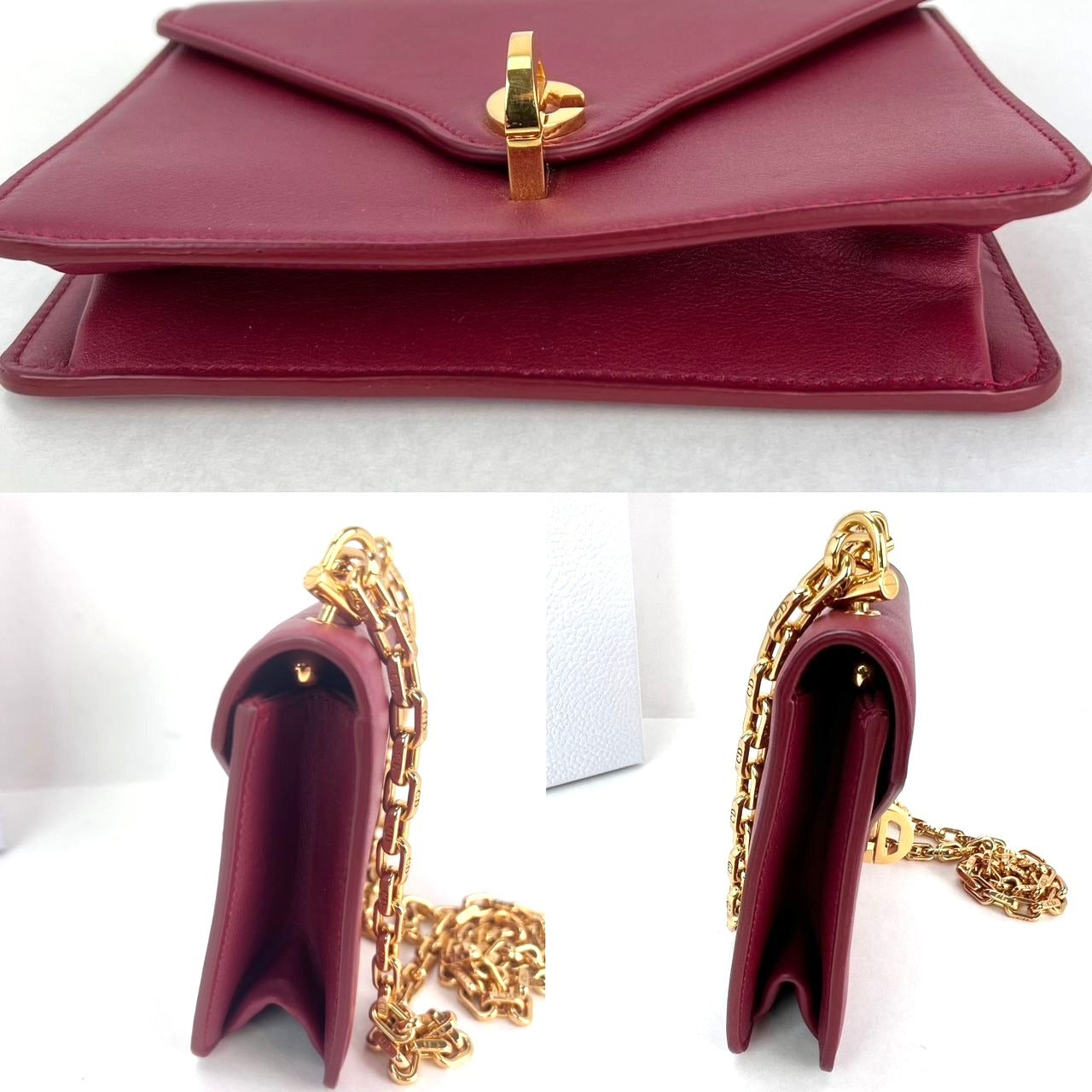 Christian Dior C'est Dior Mini Flap Burgundy Leather Shoulder Bag
