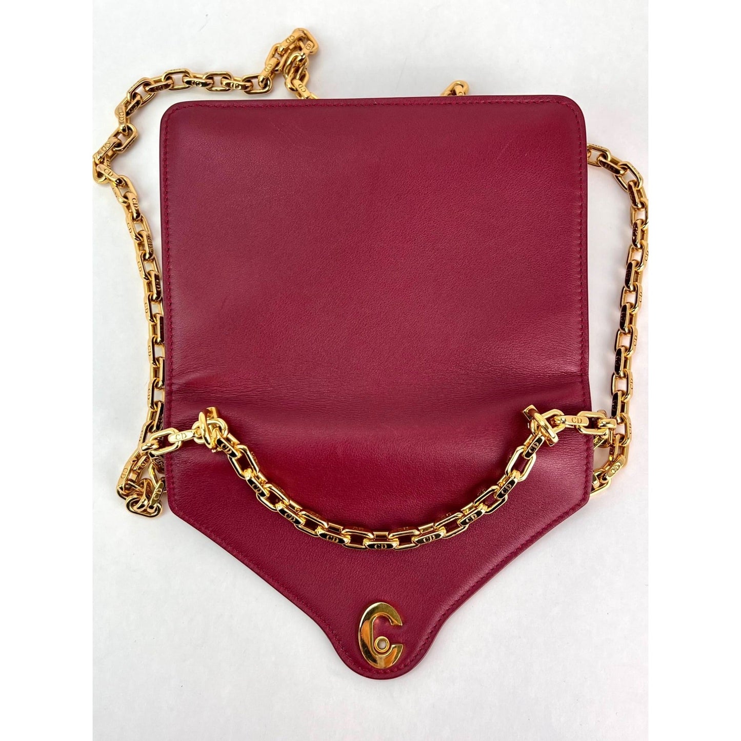 Christian Dior C'est Dior Mini Flap Burgundy Leather Shoulder Bag