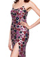 Betsy and Adam Miley Floral Sequin Scoop Neckline Spaghetti Strap Back Tie Closure Floor Length Dress