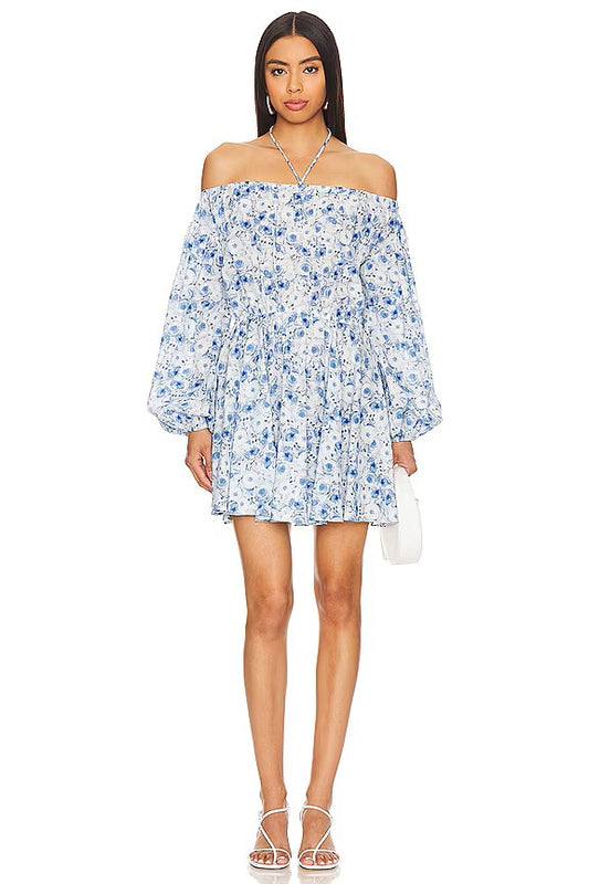 ASTR the Label Sabine Dress in Blue Floral