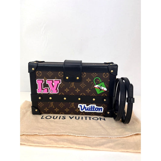 Louis Vuitton Petite Malle Patches Monogram Crossbody Clutch Bag Limited Edition RARE
