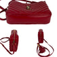 YVES SAINT LAURENT Matelasse Calfskin Lou Camera Red Crossbody Bag