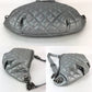 Chanel Metallic Dark Silver Calfskin Quilted Banane Fanny Pack Waist Bag