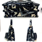 Fendi Peekaboo I see u Medium Printed Velvet Black Blue Satchel Shoulder Bag