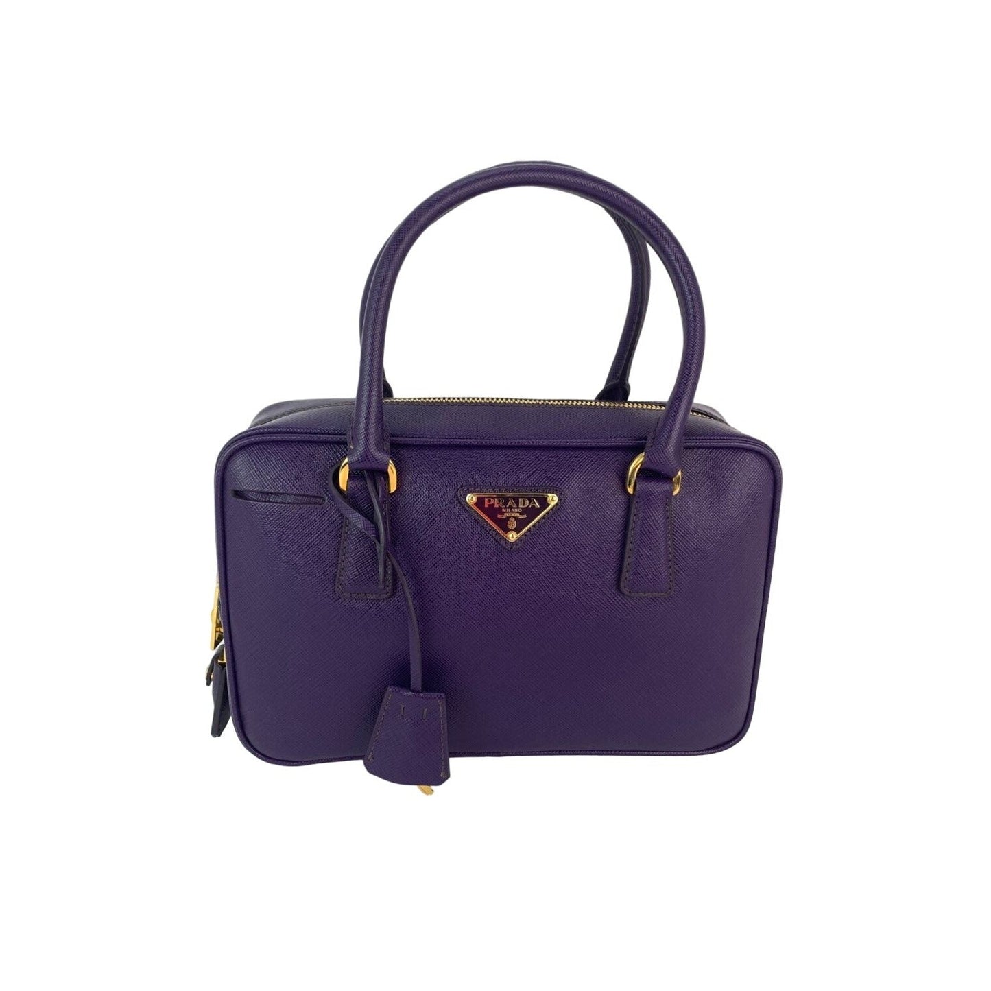 Prada Saffiano Leather Lux Small  Top Handle Viola Purple Handbag