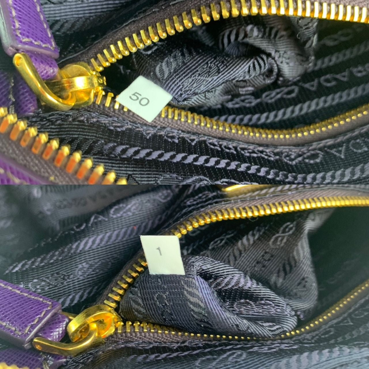 Prada Saffiano Leather Lux Small  Top Handle Viola Purple Handbag