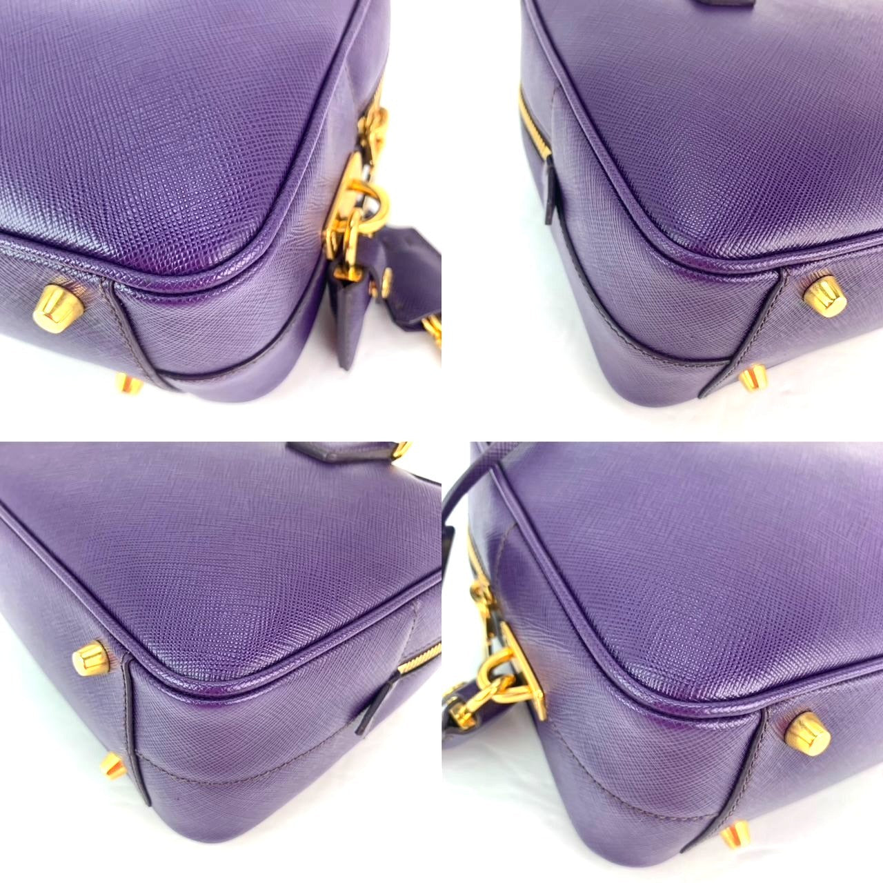 Prada Saffiano Leather Lux Small  Top Handle Viola Purple Handbag