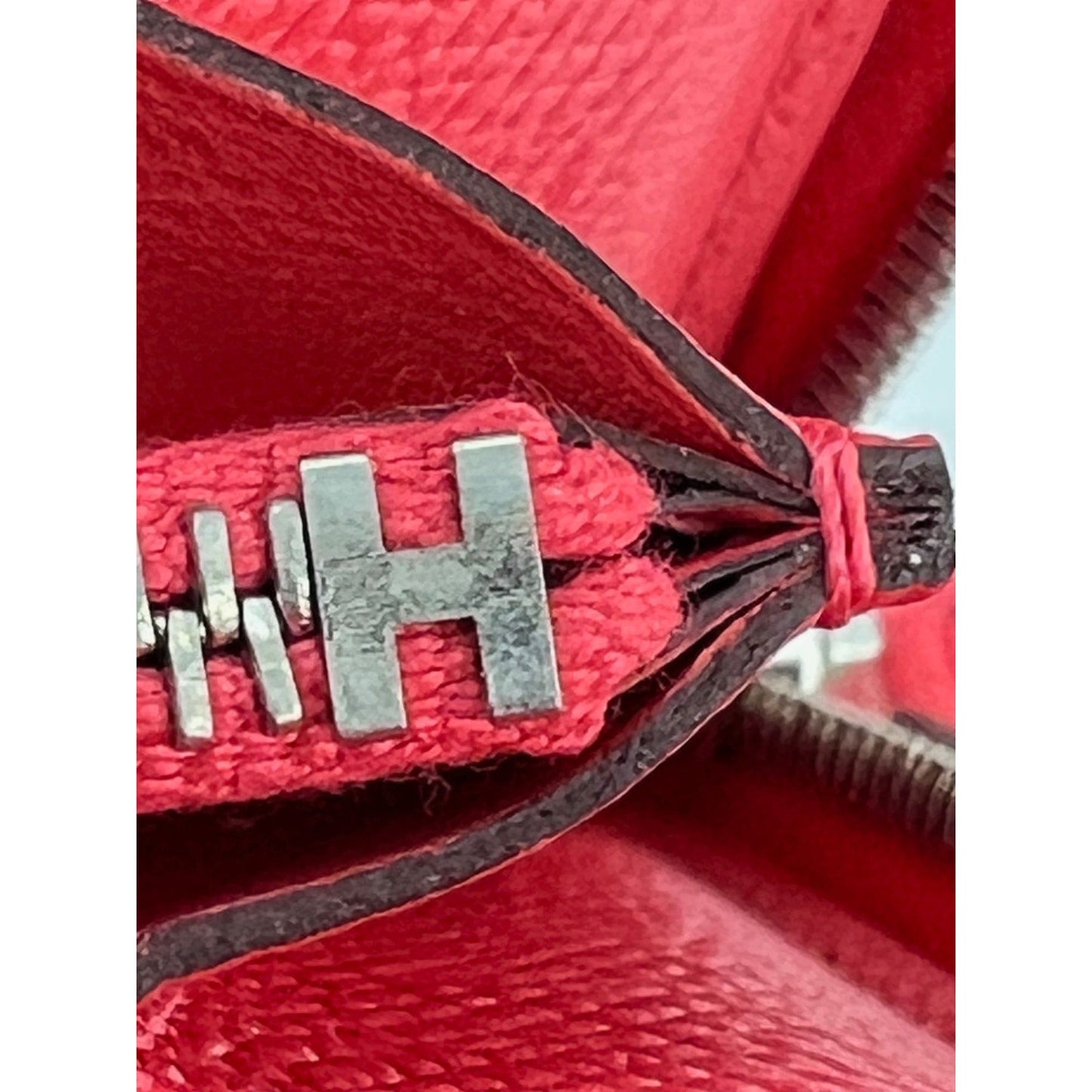 Hermes Epsom Lucky Wrist Azap Leather Pink Red Wallet