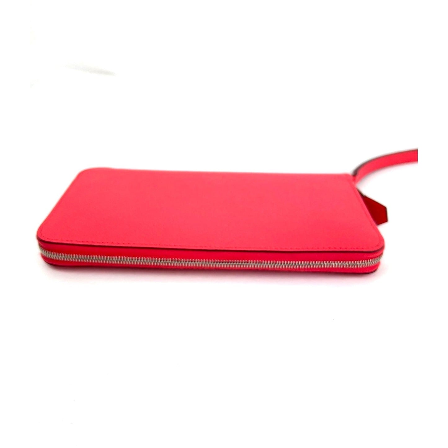 Hermes Epsom Lucky Wrist Azap Leather Pink Red Wallet