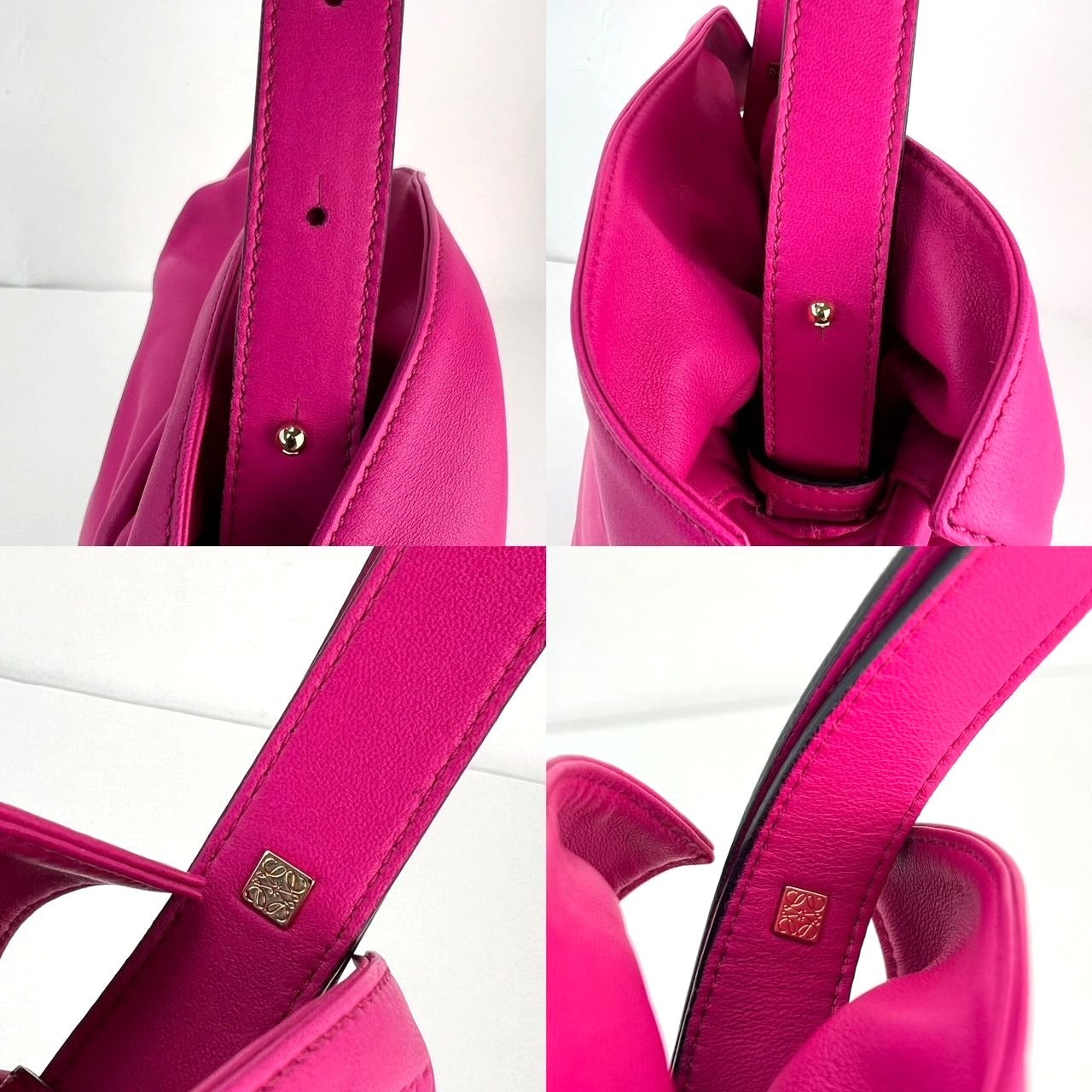 Loewe Nappa Pink Flamenco Medium Knot Shoulder Bag
