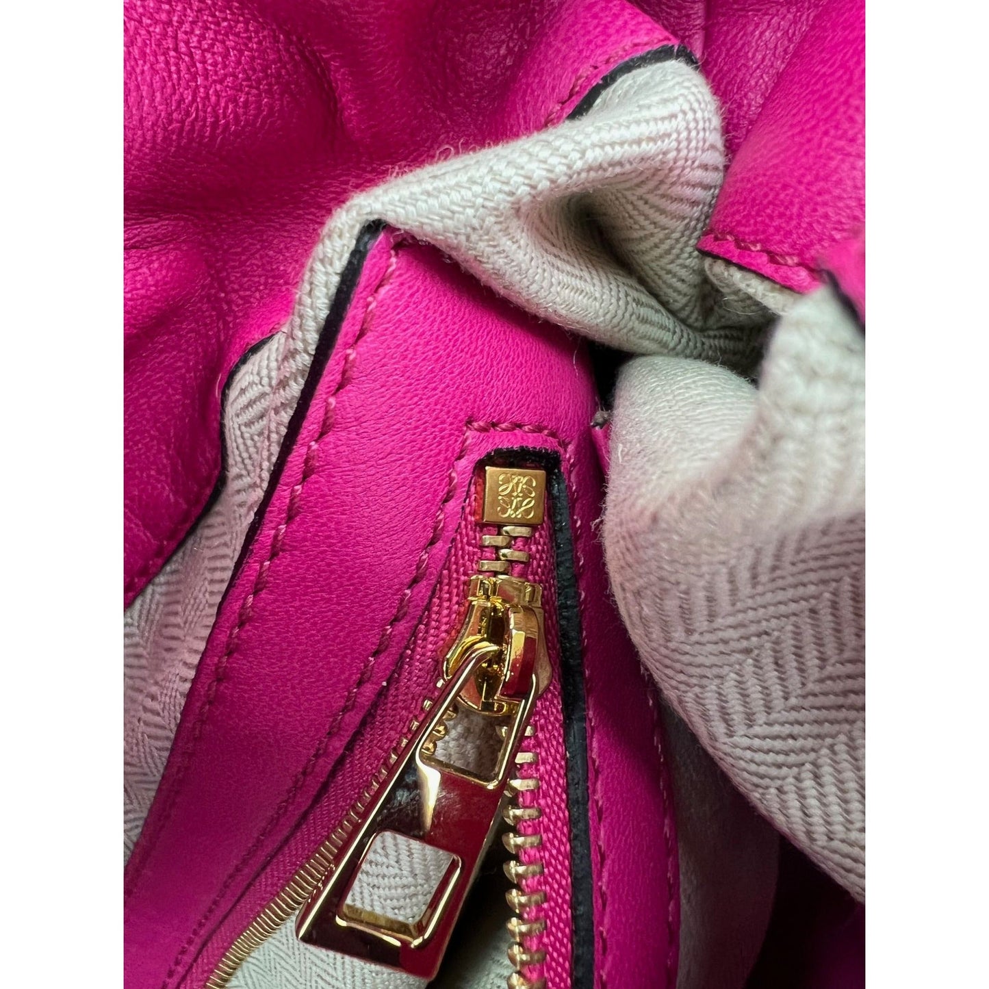 Loewe Nappa Pink Flamenco Medium Knot Shoulder Bag