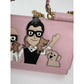 Dolce Gabbana Phone Bag St Dauphine Cartoon Pink Wallet on a Chain Hand Bag