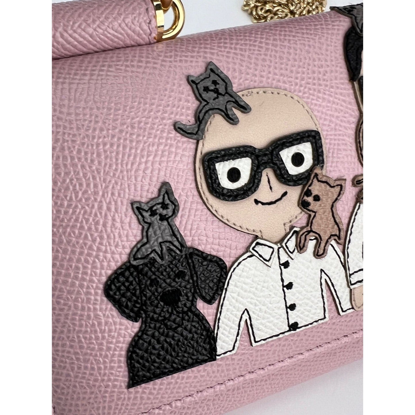 Dolce Gabbana Phone Bag St Dauphine Cartoon Pink Wallet on a Chain Hand Bag