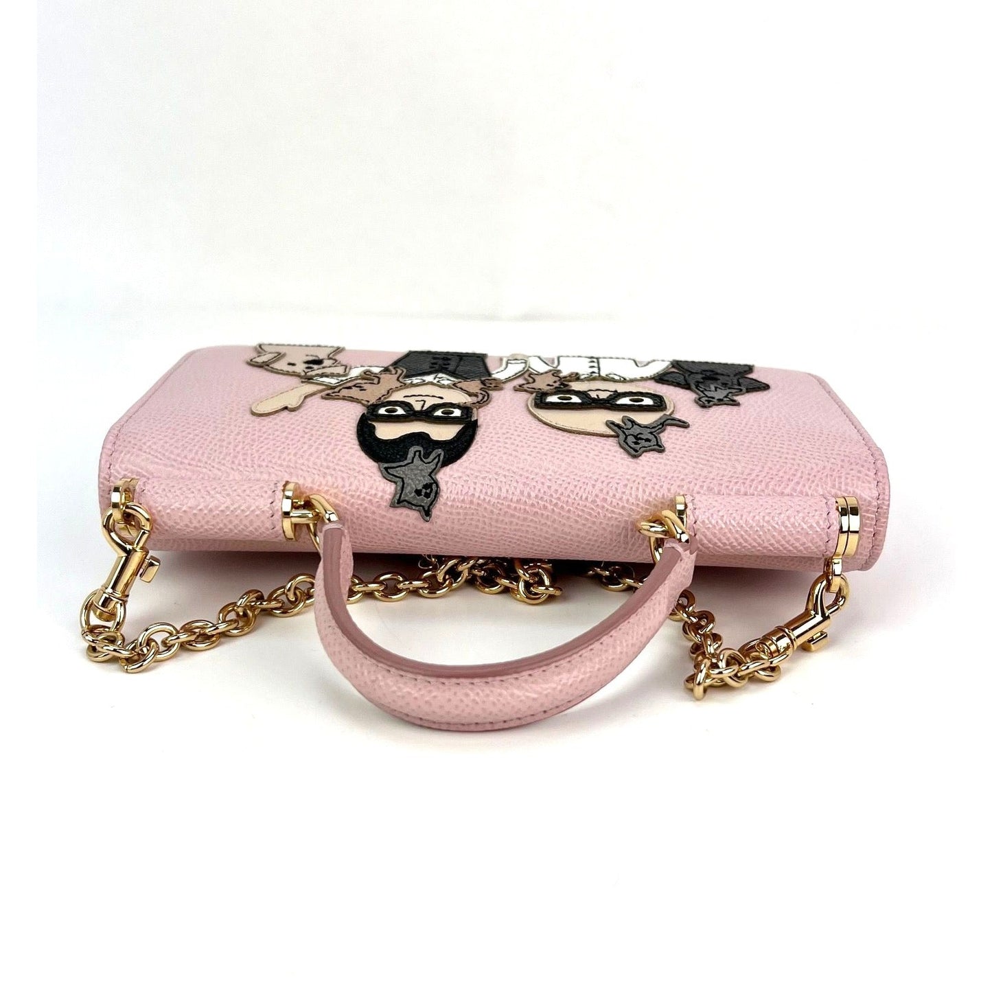 Dolce Gabbana Phone Bag St Dauphine Cartoon Pink Wallet on a Chain Hand Bag