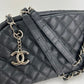 CHANEL Just Mademoiselle Quilted Caviar Black Bowling Shoulder Bag