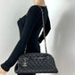 CHANEL Just Mademoiselle Quilted Caviar Black Bowling Shoulder Bag