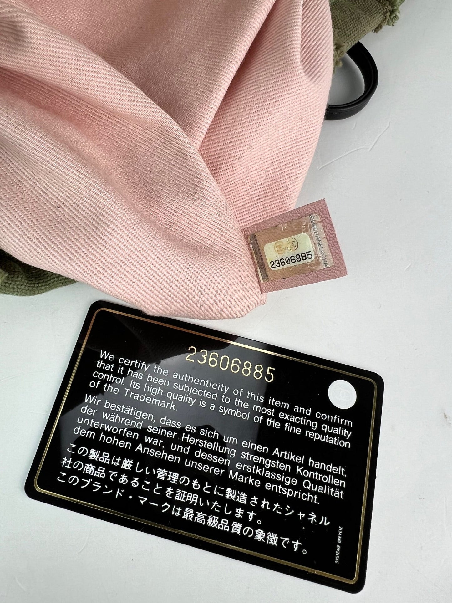 CHANEL Backpack Canvas Chevron Cuba Patchwork Khaki Green Backpack Preowned