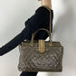 CHANEL Glazed Calfskin Shagreen Large Bindi CC Grey Tote Hand Bag