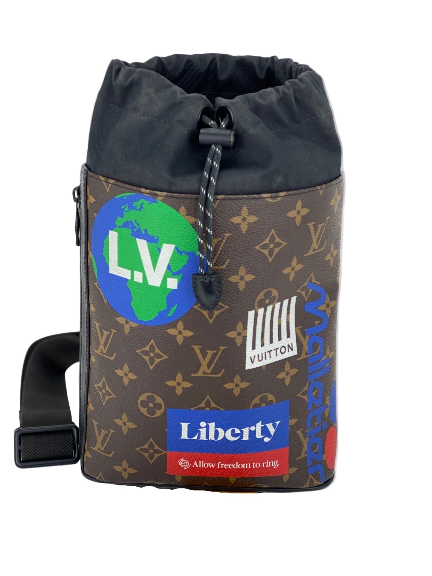 LOUIS VUITTON Monogram Men's Chalk Sling bag Nap Sac Shoulder Bag Backpack