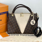 Louis Vuitton Monogram Braided V Tote MM White Leather Shoulder Hand Bag