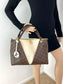 Louis Vuitton Monogram Braided V Tote MM White Leather Shoulder Hand Bag