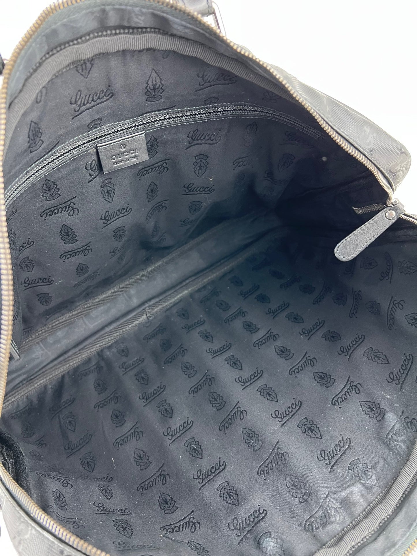 Gucci Briefcase GG Imprime Coated Canvas Black Monogram Business Bag Preowned