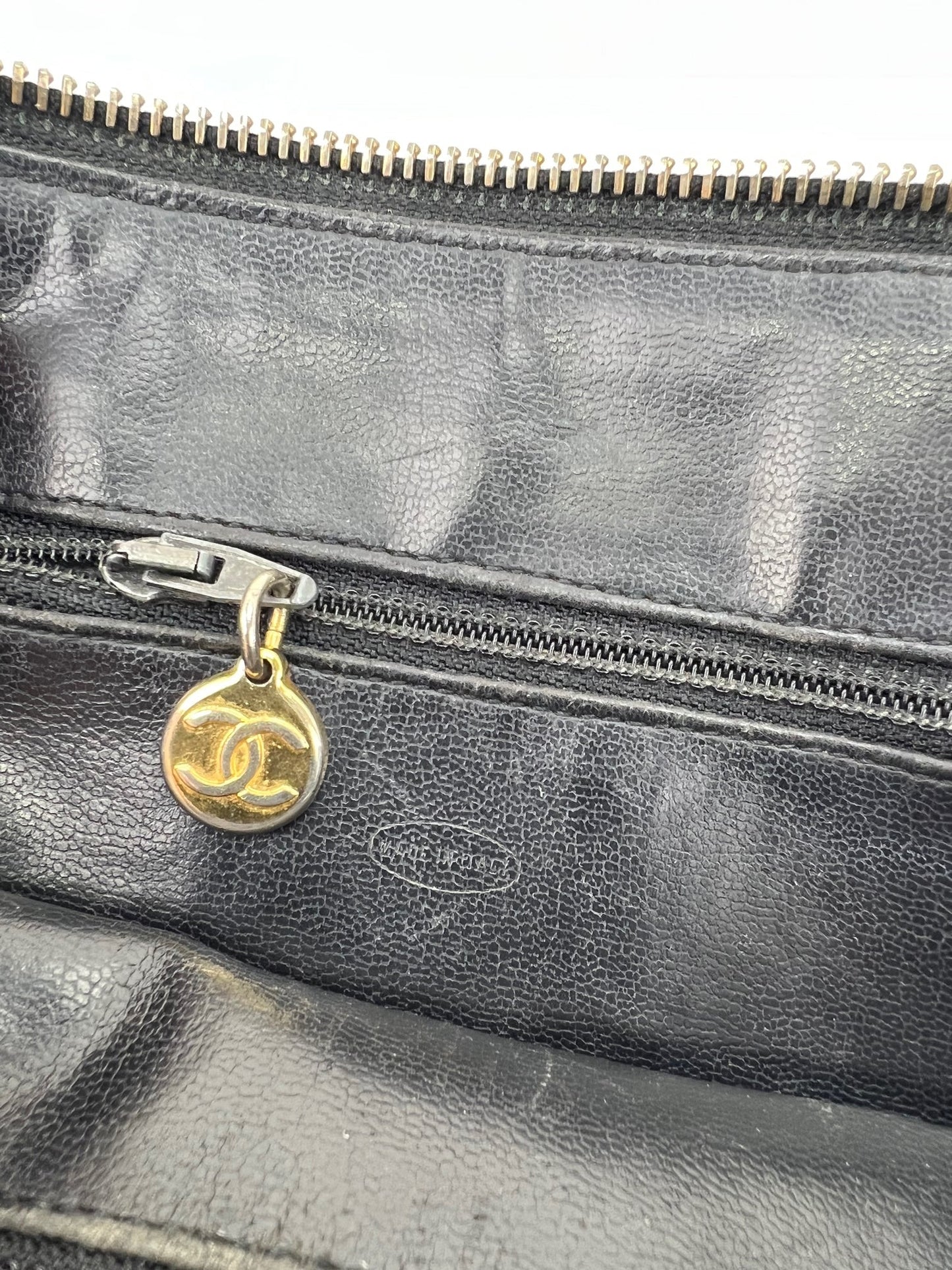 CHANEL Bag Quilted Lambskin Leather Chain Vintage Black Mini Shoulder Bag Preowned