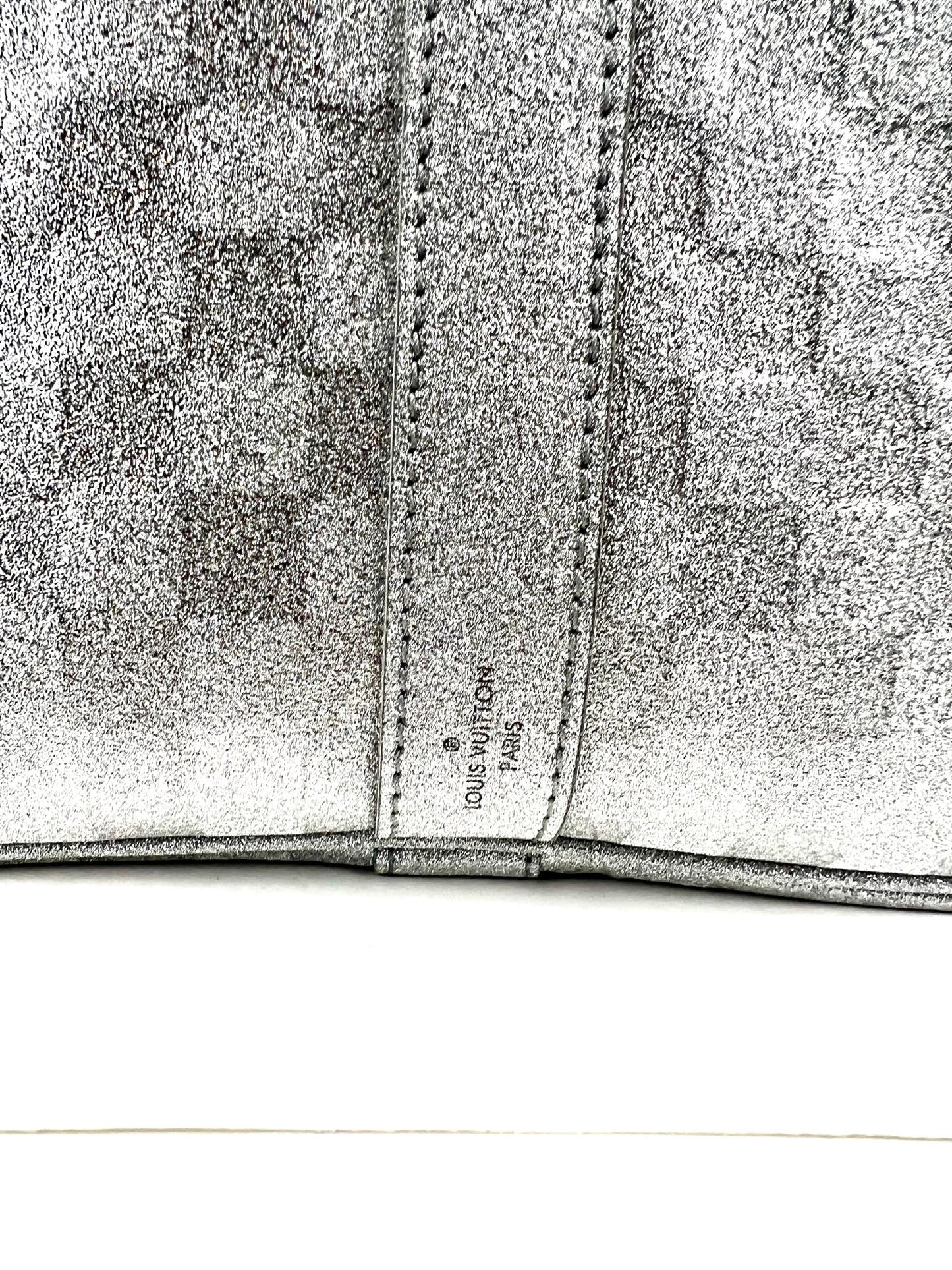 Louis Vuitton Keepall Bandoulière 50B Silver Glitter Damier Pattern Duffle Bag Preowned