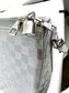 Louis Vuitton Keepall Bandoulière 50B Silver Glitter Damier Pattern Duffle Bag Preowned