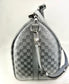 Louis Vuitton Keepall Bandoulière 50B Silver Glitter Damier Pattern Duffle Bag Preowned
