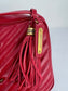 YVES SAINT LAURENT Matelasse Calfskin Lou Camera Red Crossbody Bag