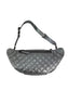 Chanel Metallic Dark Silver Calfskin Quilted Banane Fanny Pack Waist Bag