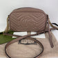 Gucci GG Marmont Small Chain Beige Matelasse Leather Crossbody Bag