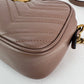 Gucci GG Marmont Small Chain Beige Matelasse Leather Crossbody Bag
