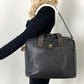 Celine Black Leather Handle Bag Vintage Briefcase messenger Bag