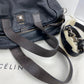 Celine Black Leather Handle Bag Vintage Briefcase messenger Bag