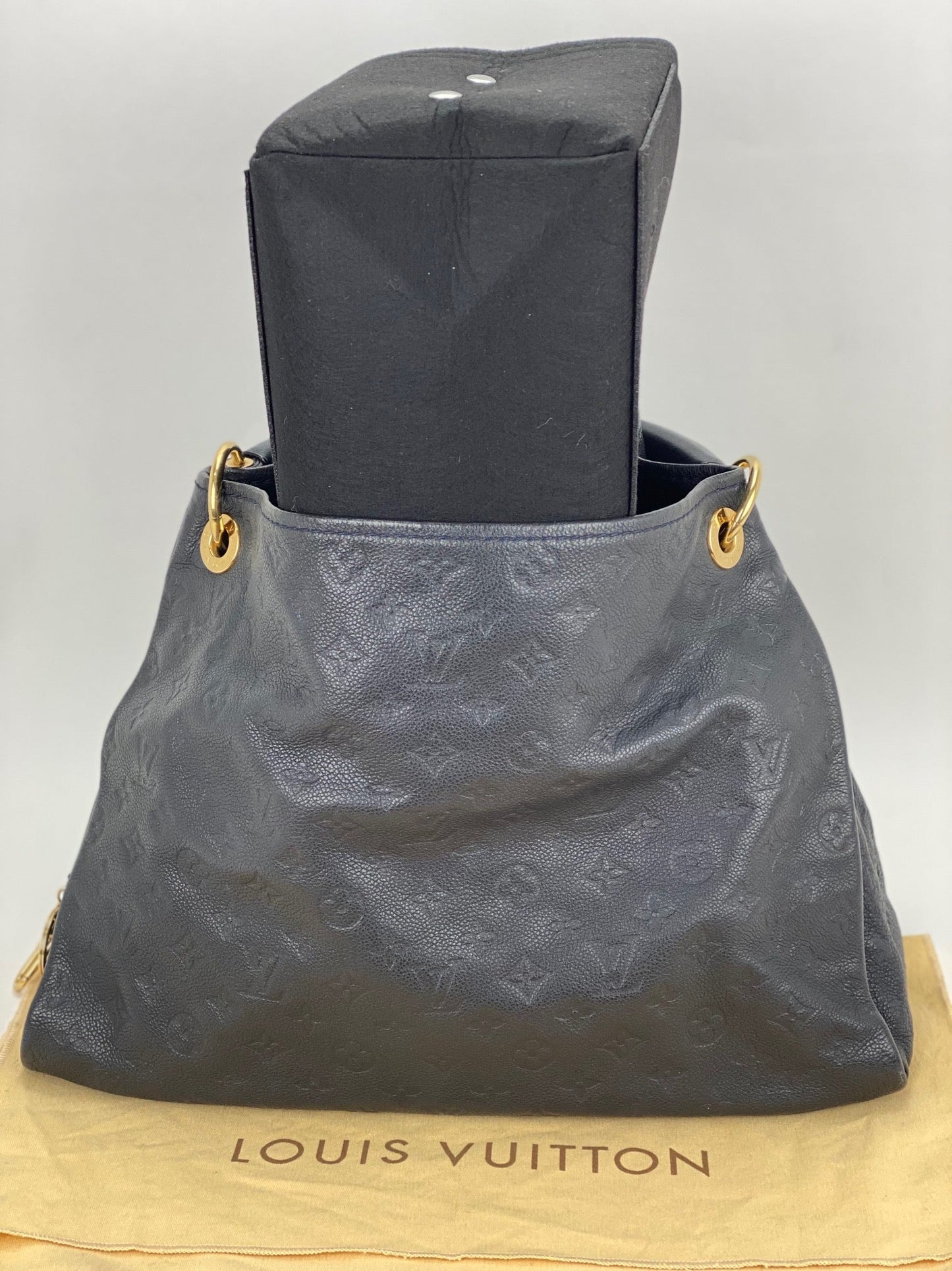 LOUIS VUITTON Artsy MM Monogram Empreinte Infini Blue Tote Hand Bag