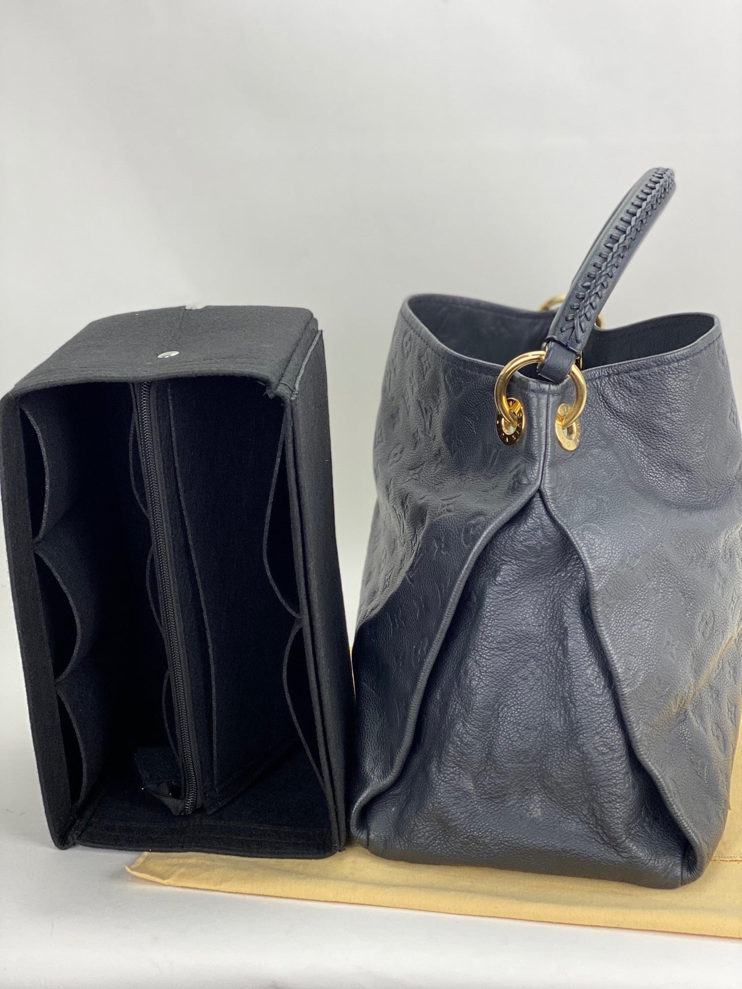 LOUIS VUITTON Artsy MM Monogram Empreinte Infini Blue Tote Hand Bag