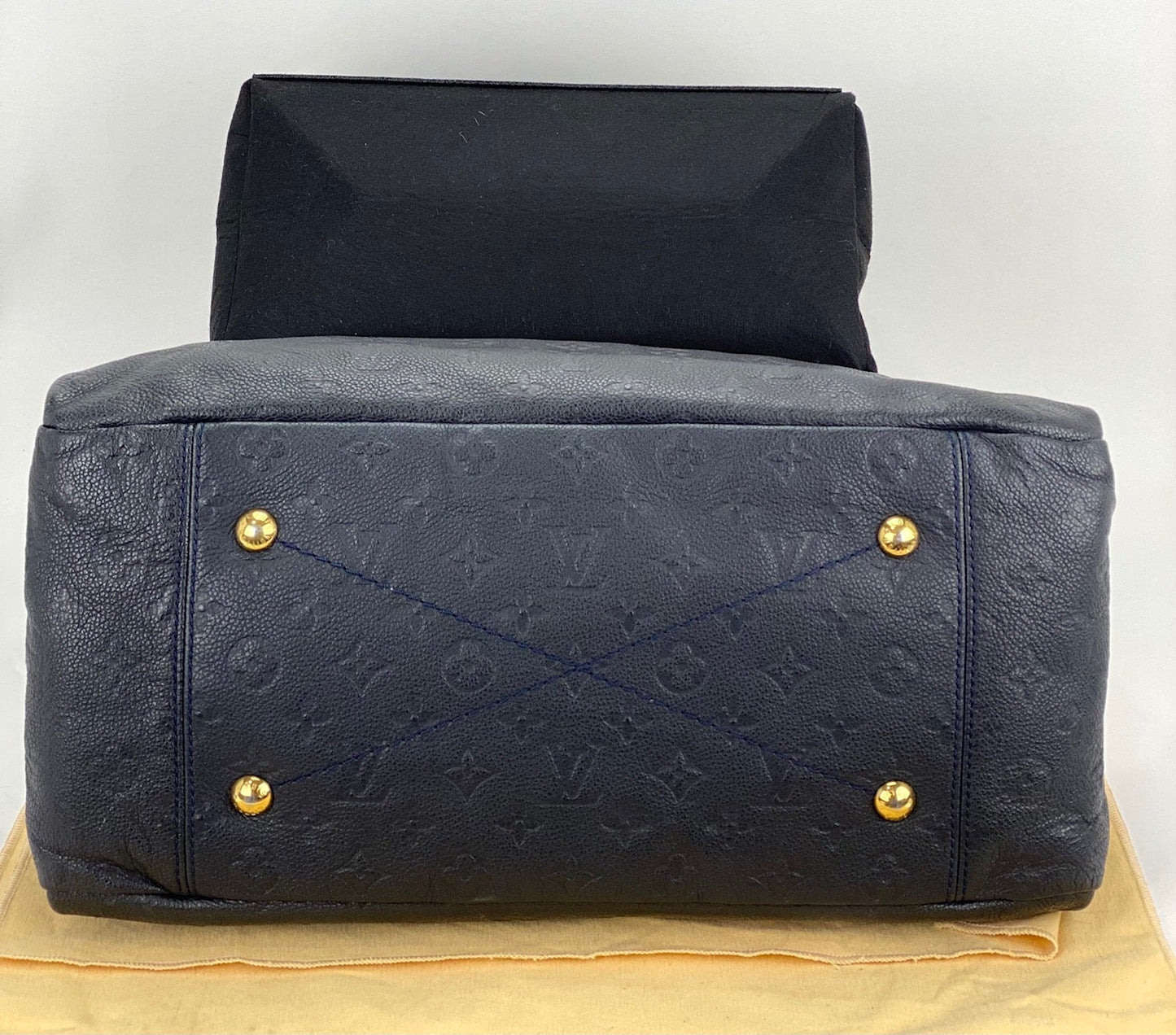 LOUIS VUITTON Artsy MM Monogram Empreinte Infini Blue Tote Hand Bag